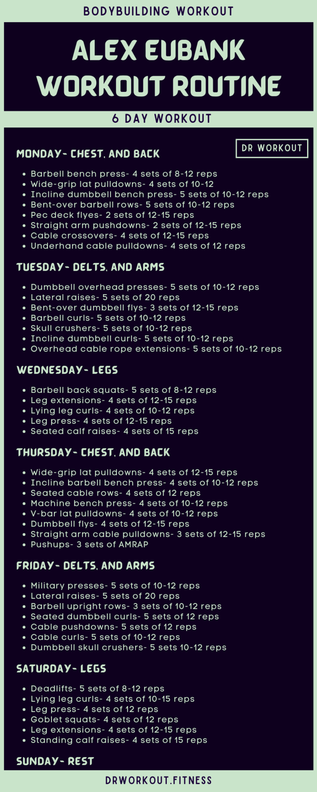 Picture of: Alex Eubank’s Workout Routine and Diet Plan  Dr Workout