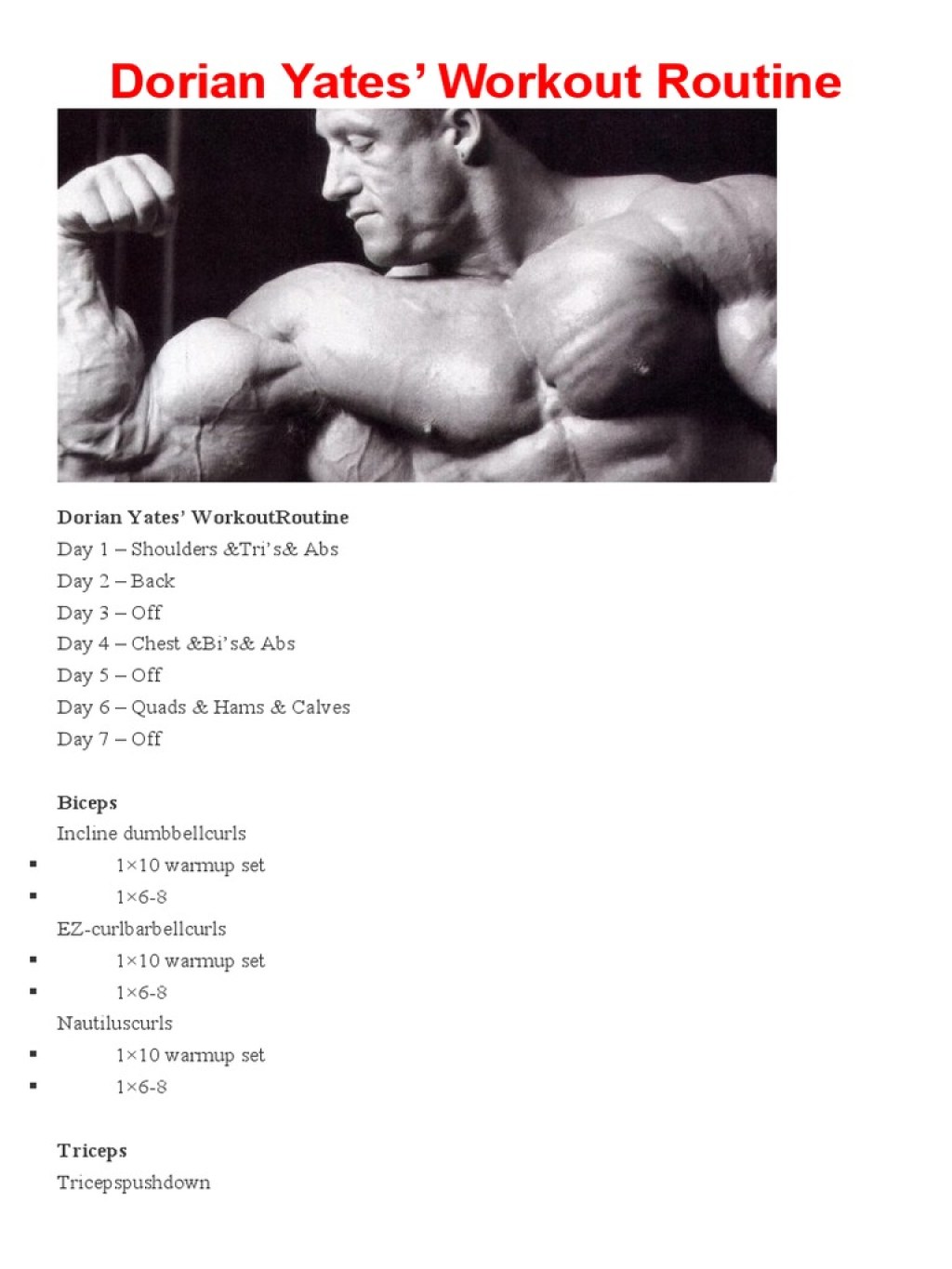 Picture of: Dorian Yates  PDF  Weight Training  Strength Training